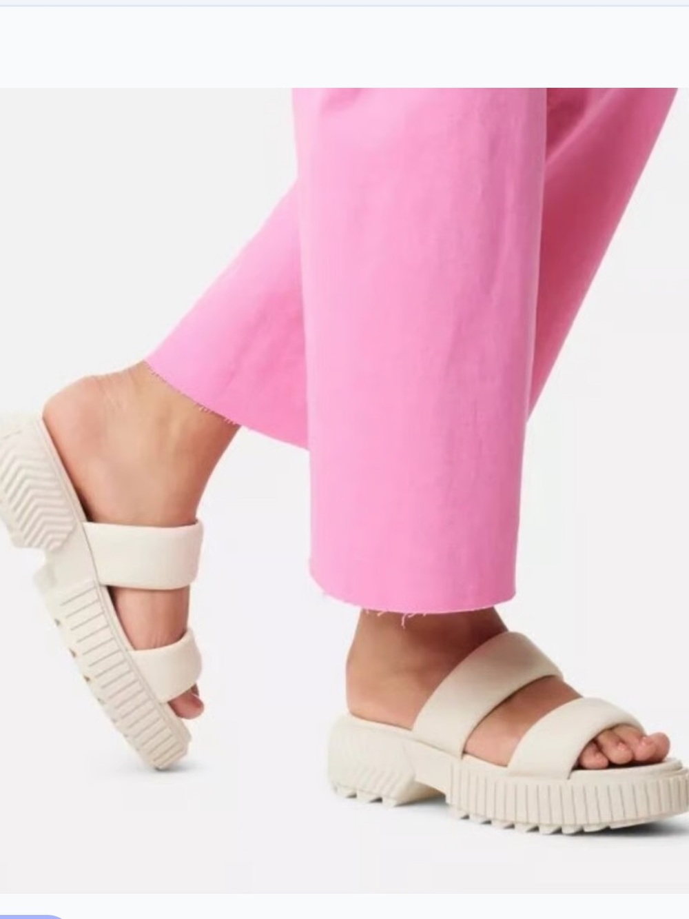 Like New! Sorel Women's Ona Streetworks Slide Sandals in chalk, size 9.5.